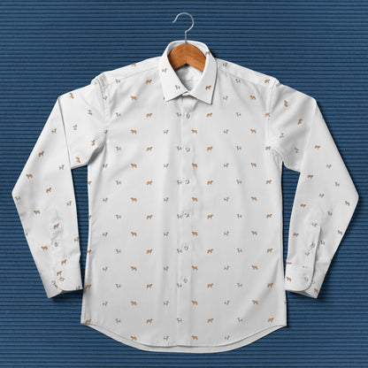 Brahman cattle icon pattern - Men's Casual Long Sleeve Shirt - myfunfarm