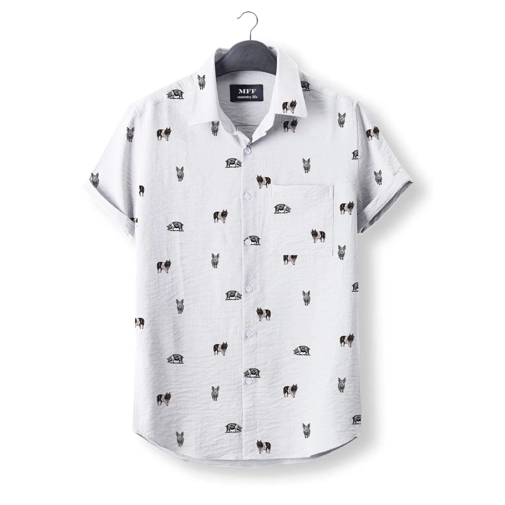Hampshire pig icon pattern - Button Down Shirts for farmers - myfunfarm