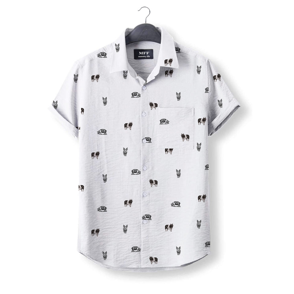 Hampshire pig icon pattern - Button Down Shirts for farmers