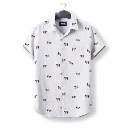 Shorthorn cattle cattle icon pattern - Button Down Shirts for farmers