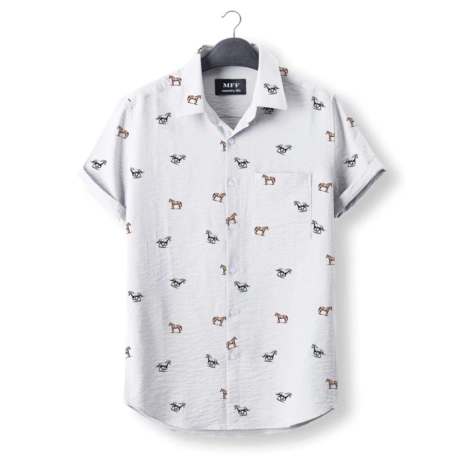 Horse icon pattern - Button Down Shirts