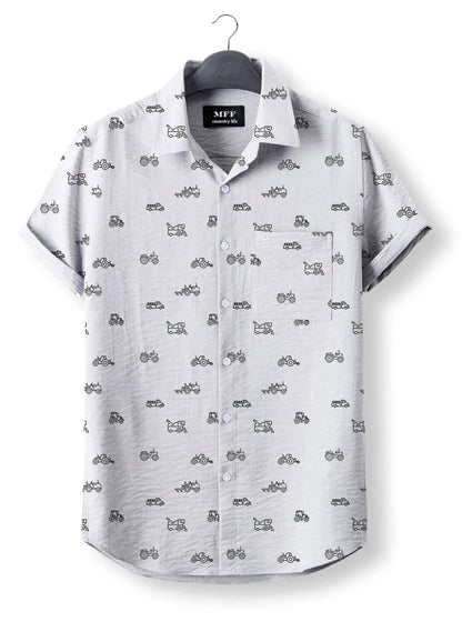 Tractor icon pattern - Button Down Shirts - myfunfarm