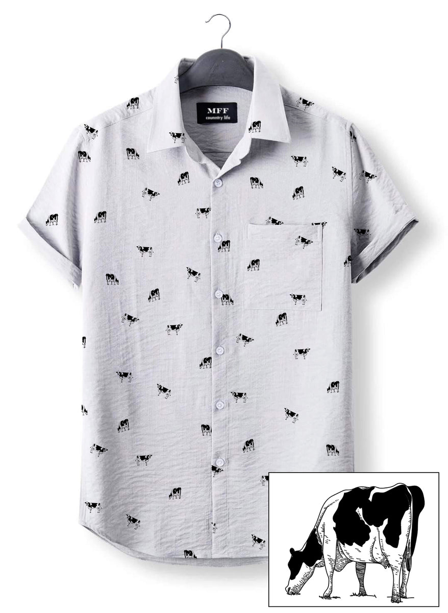 Dairy cow icon pattern - Button Down Shirts for farmers – myfunfarm