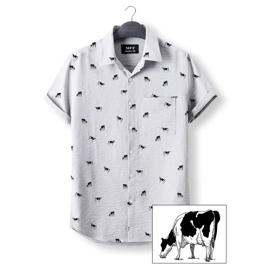 Dairy cow icon pattern - Button Down Shirts for farmers