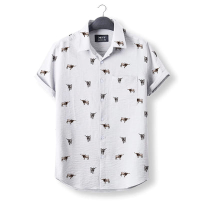 Texas Longhorn icon pattern - Button Down Shirts for farmers - myfunfarm