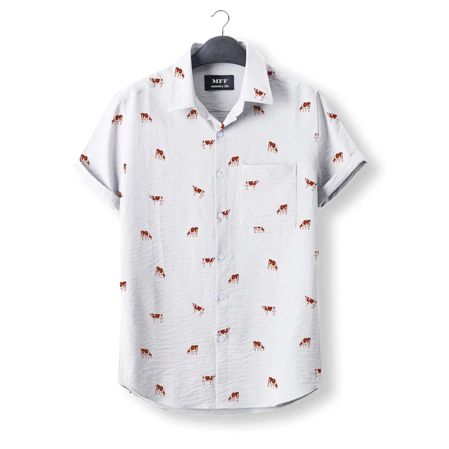 Ayrshires cattle icon pattern - Button Down Shirts for farmers