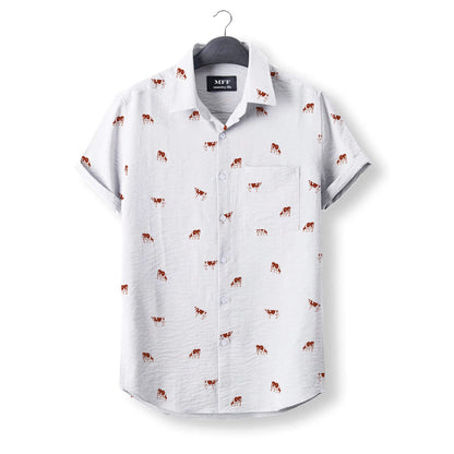 Ayrshires cattle icon pattern - Button Down Shirts for farmers