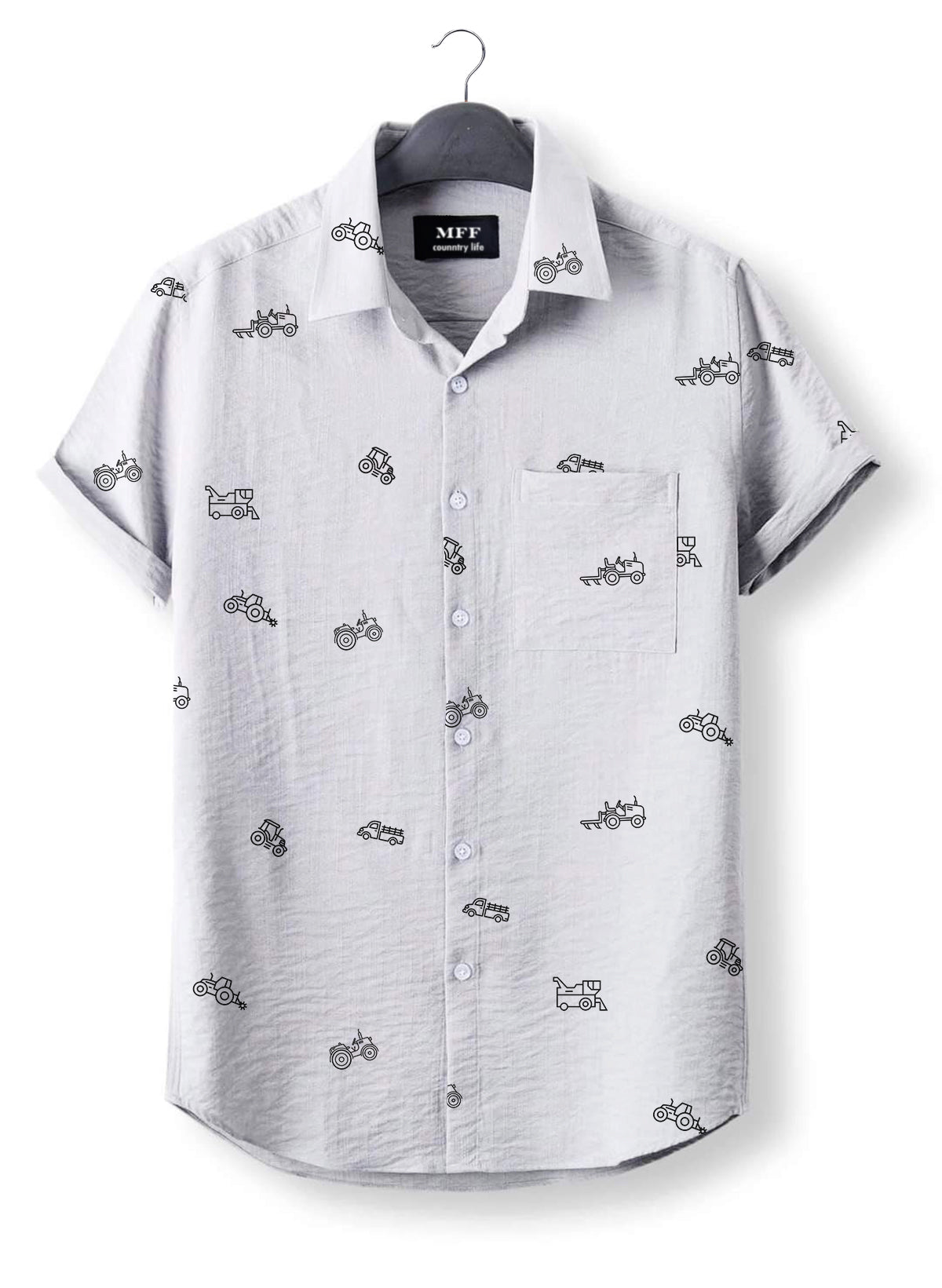 Tractor icon pattern - Button Down Shirts - myfunfarm
