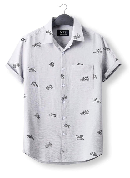 Tractor icon pattern - Button Down Shirts - myfunfarm