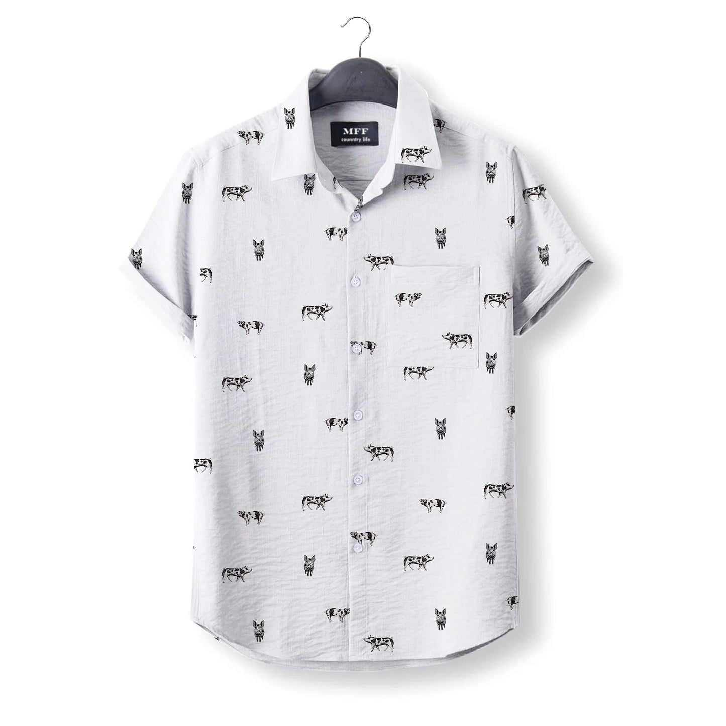 Spots pig icon pattern - Button Down Shirts for farmers - myfunfarm