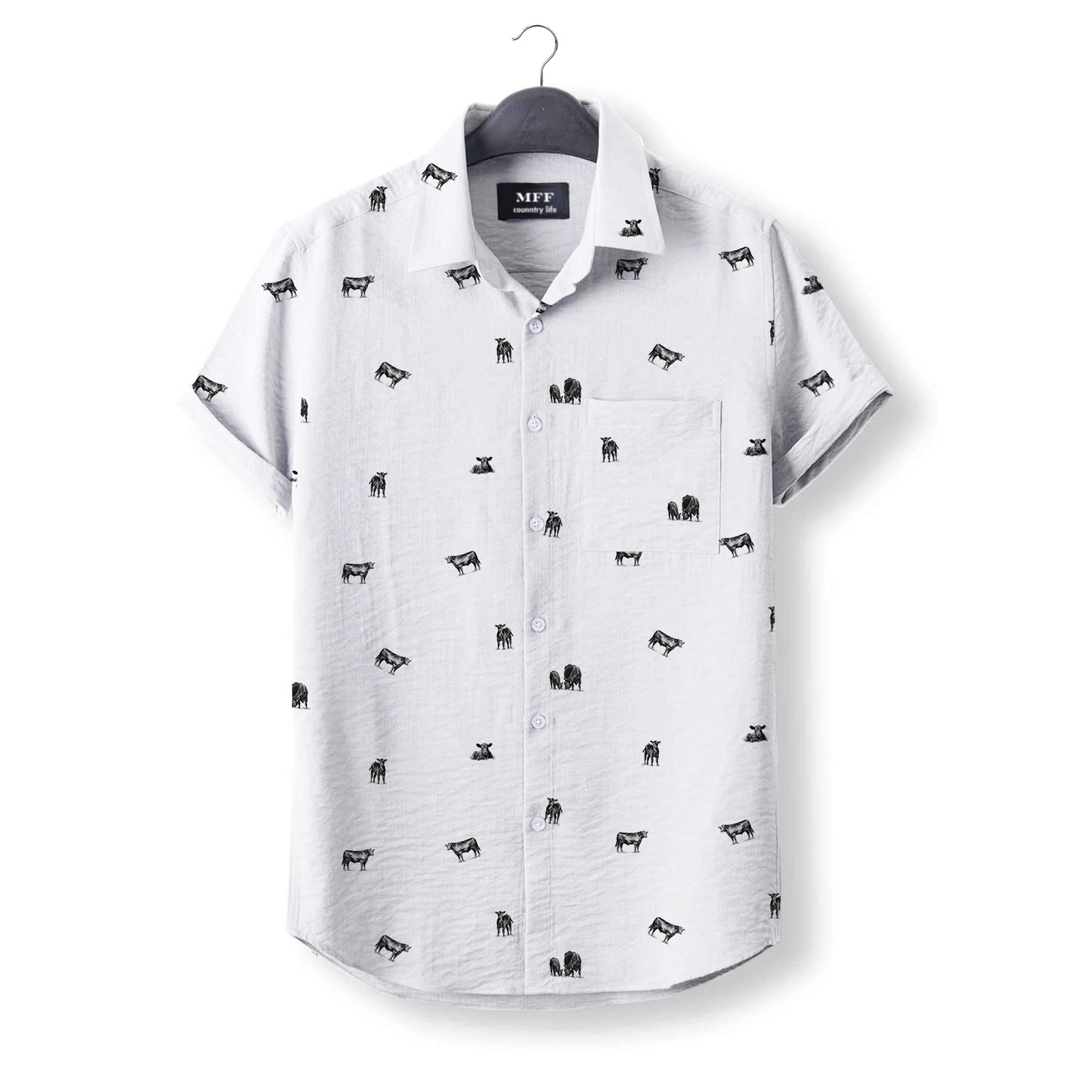 Black Angus Cattle icon pattern - Button Down Shirts for farmers