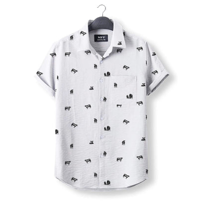 Black Angus Cattle icon pattern - Button Down Shirts for farmers