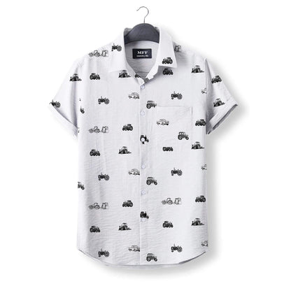 Tractors icon pattern - Button Down Shirts for farmers - myfunfarm