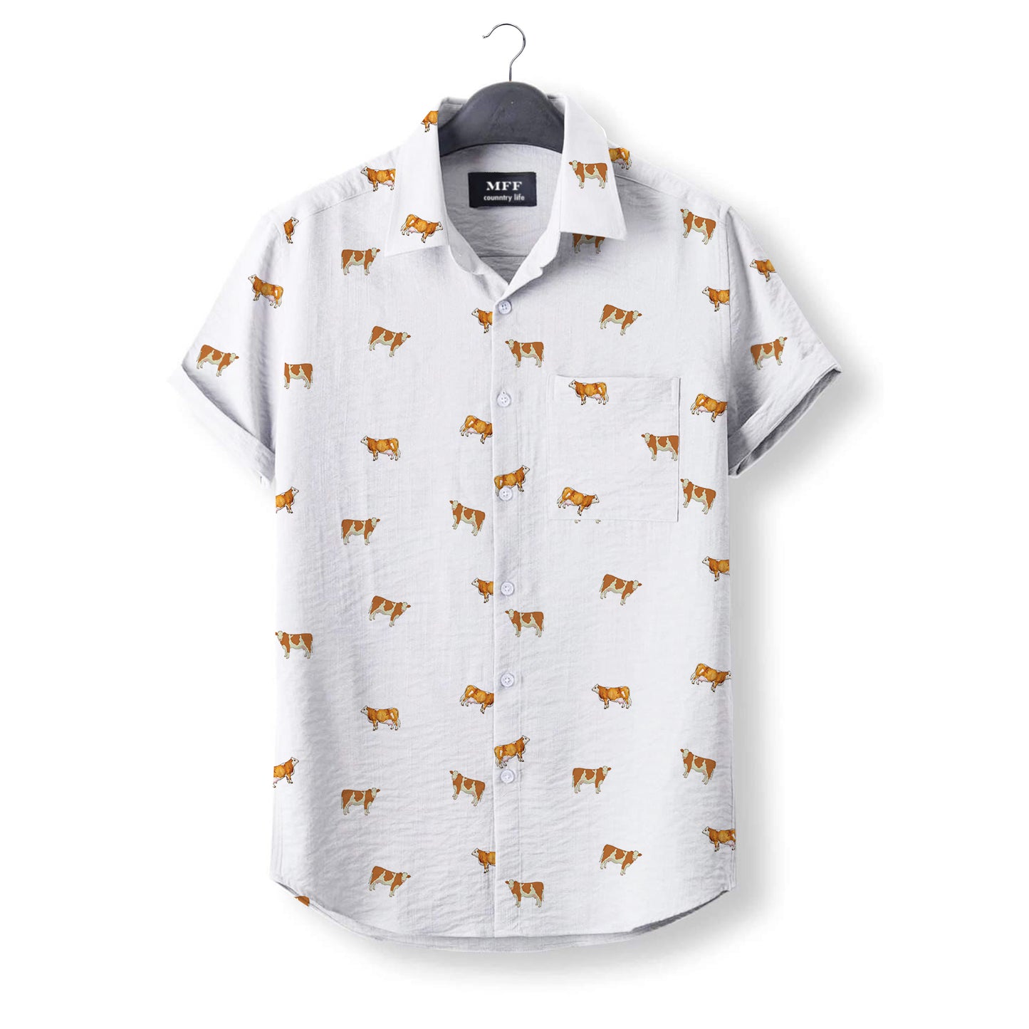 Simmental cattle icon pattern - Button Down Shirts for farmers
