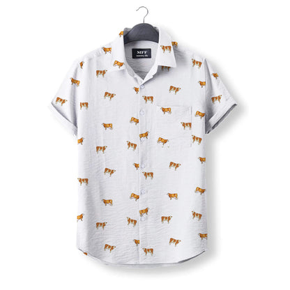 Simmental cattle icon pattern - Button Down Shirts for farmers