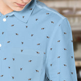 Texas Longhorn Cattle pattern - Men's Casual Long Sleeve Shirt