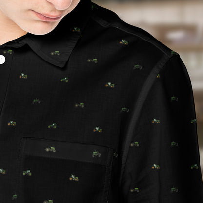 Tractor pattern - Men's Casual Long Sleeve Shirt - myfunfarm