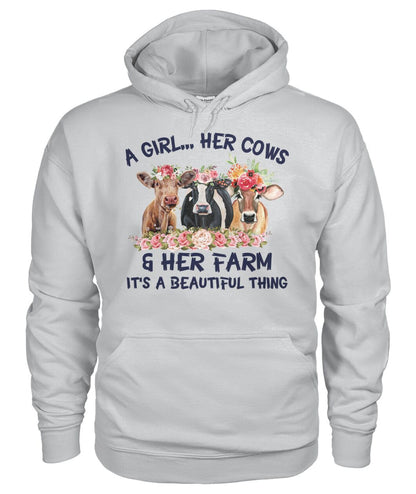 A girl ... Her cows and Her Farm - Unisex t-shirt , Hoodies