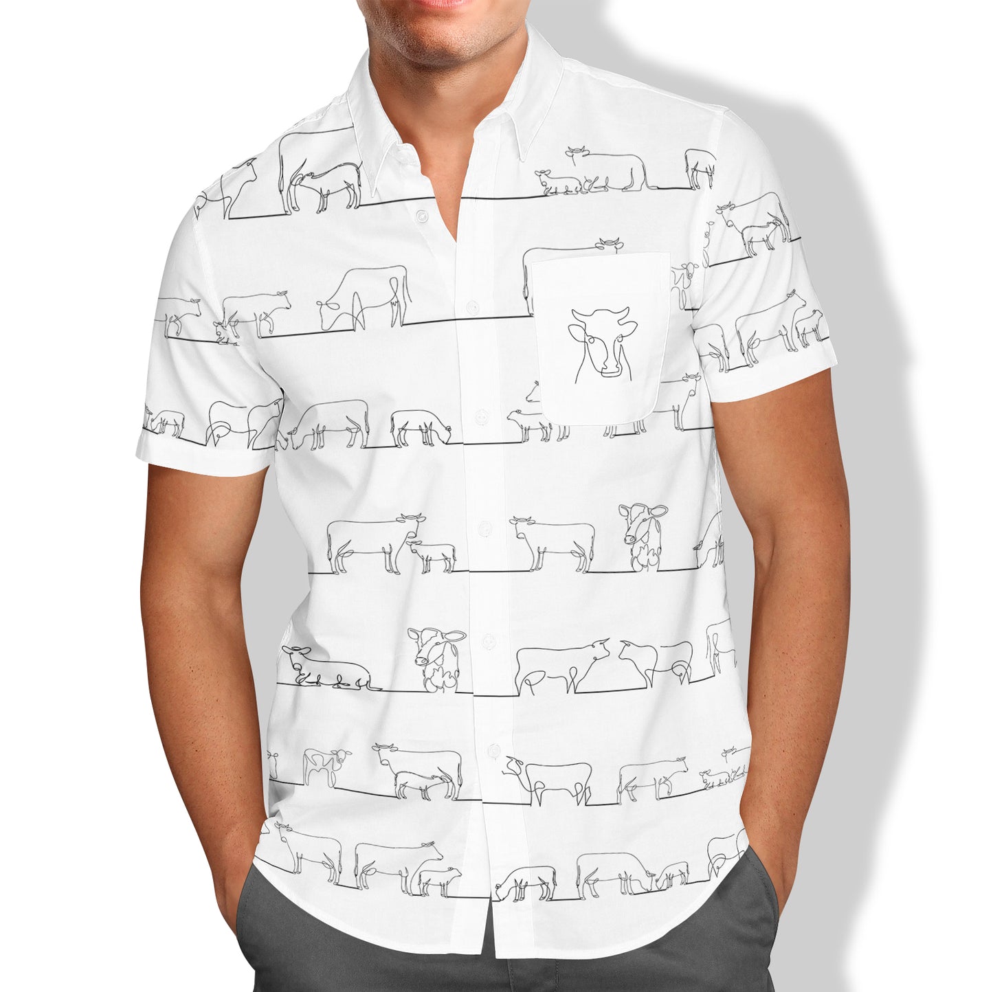 Cow Line pattern - Short Sleeve Shirts