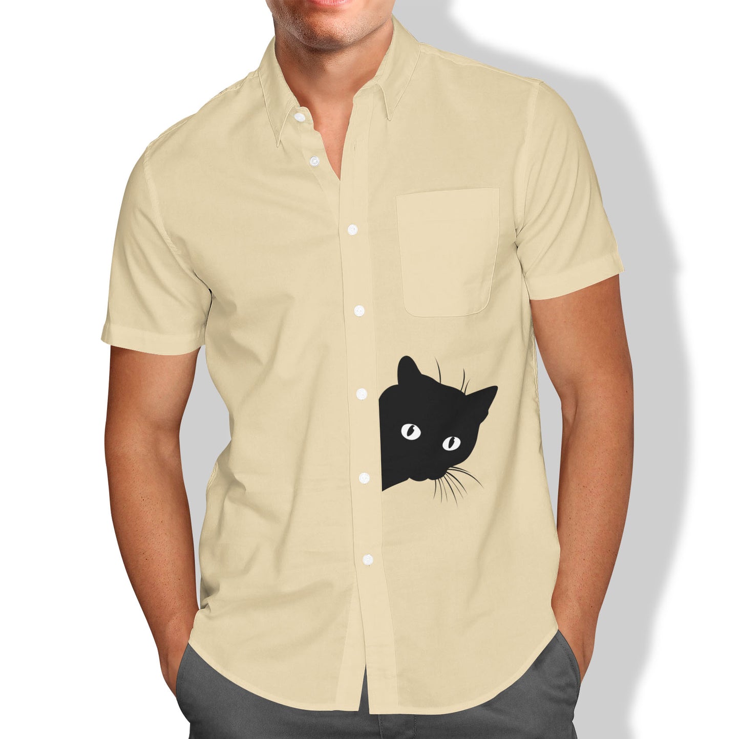 Black Cat - Short Sleeve Shirts - myfunfarm