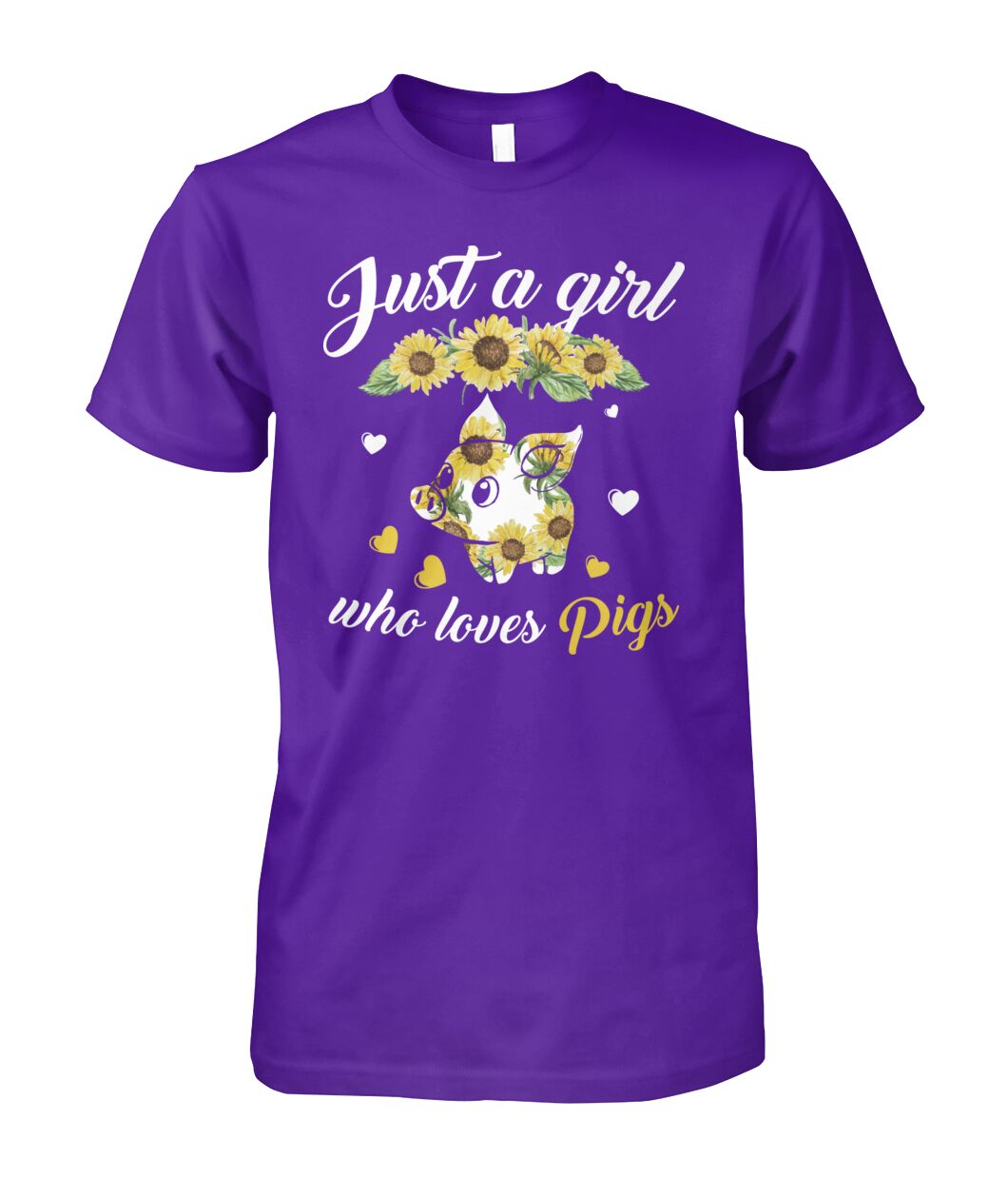 just a girl who loves pigs - Men's and Women's t-shirt , Vneck, Hoodies - myfunfarm - clothing acceessories shoes for cow lovers, pig, horse, cat, sheep, dog, chicken, goat farmer