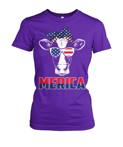 Merica cow lovers - funny design unisex  t-shirt , Hoodies - myfunfarm