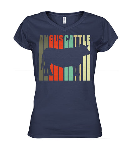 Angus vintage style - Men's and Women's t-shirt , Vneck, Hoodies - myfunfarm - clothing acceessories shoes for cow lovers, pig, horse, cat, sheep, dog, chicken, goat farmer
