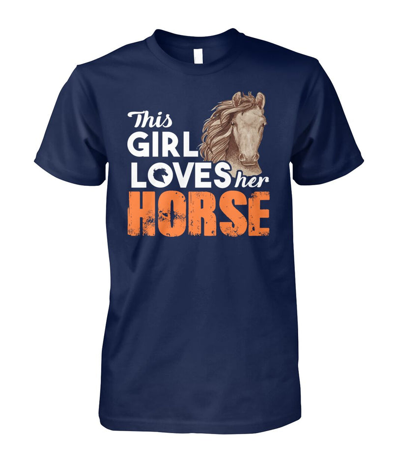 This girl loves her horse- Men's and Women's t-shirt , Vneck, Hoodies - myfunfarm - clothing acceessories shoes for cow lovers, pig, horse, cat, sheep, dog, chicken, goat farmer