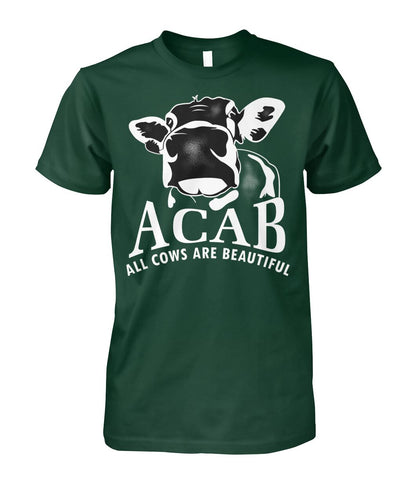 ACAB funny cow  - Men's and Women's t-shirt , Vneck, Hoodies - myfunfarm - clothing acceessories shoes for cow lovers, pig, horse, cat, sheep, dog, chicken, goat farmer