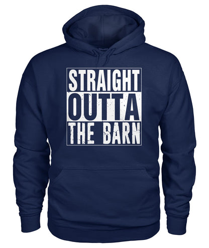 straight outta the barn  - Men's and Women's t-shirt , Vneck, Hoodies - myfunfarm - clothing acceessories shoes for cow lovers, pig, horse, cat, sheep, dog, chicken, goat farmer