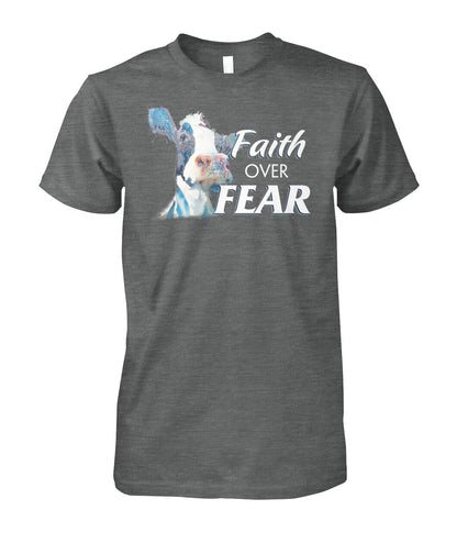 faith over fear - Men's and Women's t-shirt , Vneck, Hoodies - myfunfarm - clothing acceessories shoes for cow lovers, pig, horse, cat, sheep, dog, chicken, goat farmer