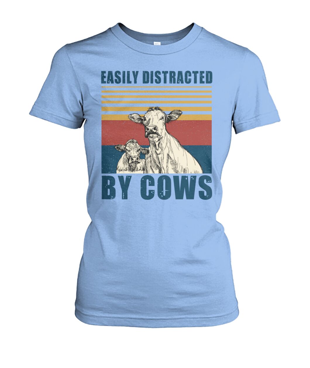 Easily distracted by cows  - Men's and Women's t-shirt , Vneck, Hoodies - myfunfarm - clothing acceessories shoes for cow lovers, pig, horse, cat, sheep, dog, chicken, goat farmer