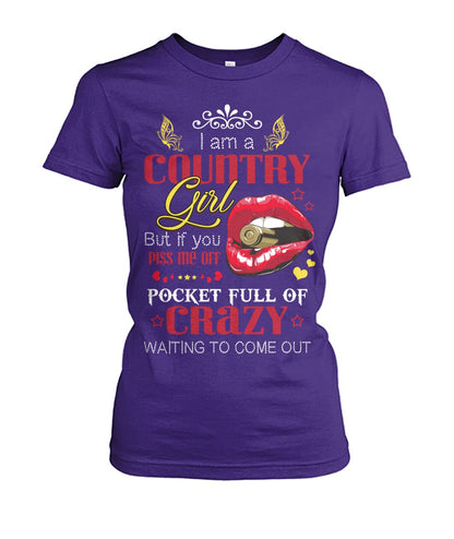 i am a country girl but if you piss me off pocket - unisex  t-shirt , Hoodies