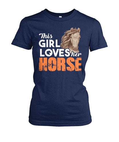 This girl loves her horse- Men's and Women's t-shirt , Vneck, Hoodies - myfunfarm - clothing acceessories shoes for cow lovers, pig, horse, cat, sheep, dog, chicken, goat farmer