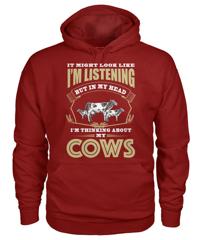 i might look like i'm listening  - Men's and Women's t-shirt , Vneck, Hoodies - myfunfarm - clothing acceessories shoes for cow lovers, pig, horse, cat, sheep, dog, chicken, goat farmer