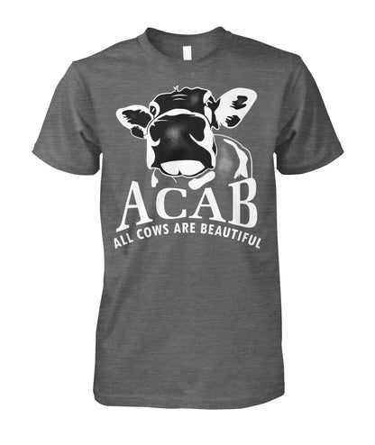 ACAB funny cow  - Men's and Women's t-shirt , Vneck, Hoodies - myfunfarm - clothing acceessories shoes for cow lovers, pig, horse, cat, sheep, dog, chicken, goat farmer
