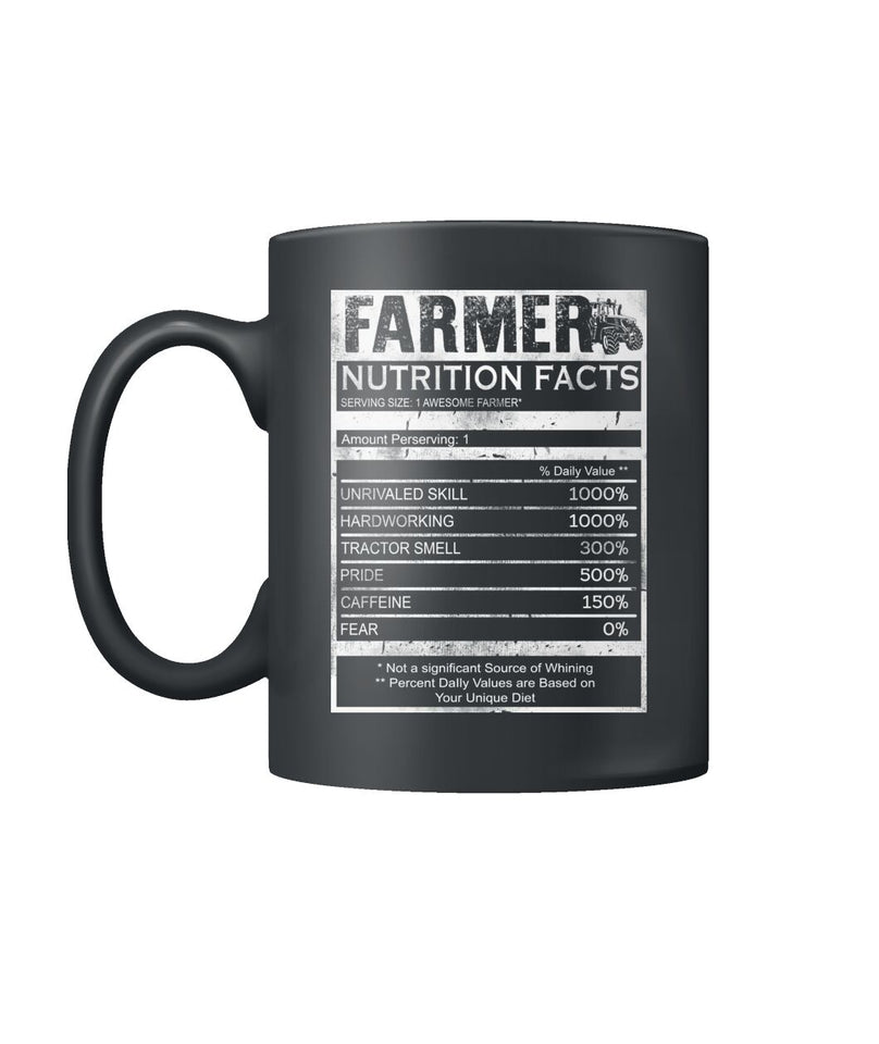 Farmer Nutrition facts  Color Coffee Mug - myfunfarm - clothing acceessories shoes for cow lovers, pig, horse, cat, sheep, dog, chicken, goat farmer