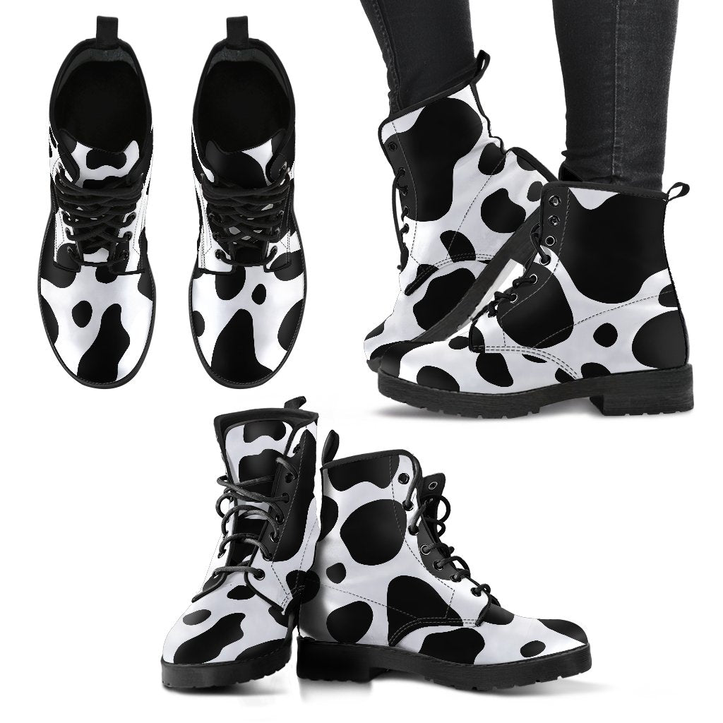Cow Pattern Martin Boots for Women and Men - myfunfarm