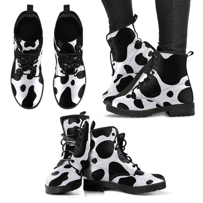 Cow Pattern Martin Boots for Women and Men - myfunfarm
