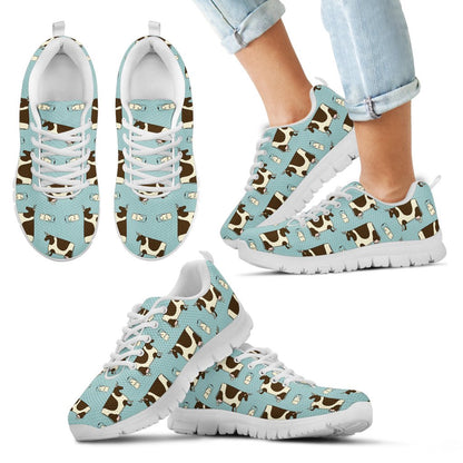 Cow milk Cute pattern   - Sneakers WOMEN'S, MEN'S and KID's - myfunfarm - clothing acceessories shoes for cow lovers, pig, horse, cat, sheep, dog, chicken, goat farmer