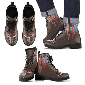 Cow Skull Flowers- Martin Boots for Women and Men