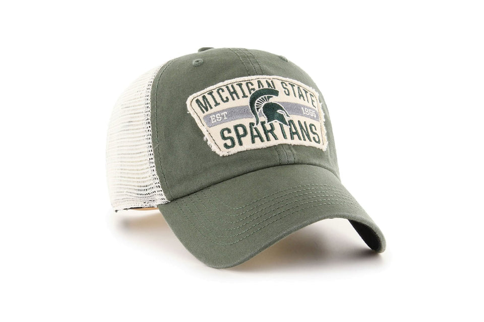 Vintage 1855 Michigan State Spartans Script Hat - myfunfarm - clothing acceessories shoes for cow lovers, pig, horse, cat, sheep, dog, chicken, goat farmer