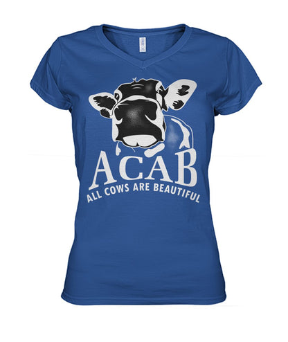 ACAB funny cow  - Men's and Women's t-shirt , Vneck, Hoodies - myfunfarm - clothing acceessories shoes for cow lovers, pig, horse, cat, sheep, dog, chicken, goat farmer