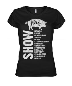 Show pig - Men's and Women's t-shirt , Vneck, Hoodies - myfunfarm - clothing acceessories shoes for cow lovers, pig, horse, cat, sheep, dog, chicken, goat farmer