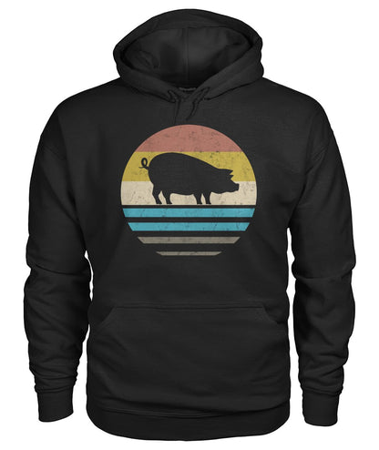 Vintage print pig - Men's and Women's t-shirt , Vneck, Hoodies - myfunfarm - clothing acceessories shoes for cow lovers, pig, horse, cat, sheep, dog, chicken, goat farmer