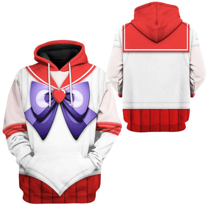 Cosplay Sailor Mars Custom Tshirt Hoodie Long sleeve - Apparel