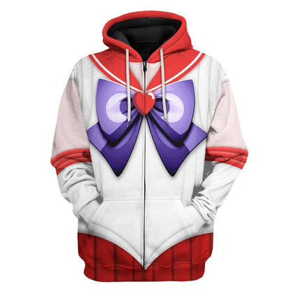 Cosplay Sailor Mars Custom Tshirt Hoodie Long sleeve - Apparel