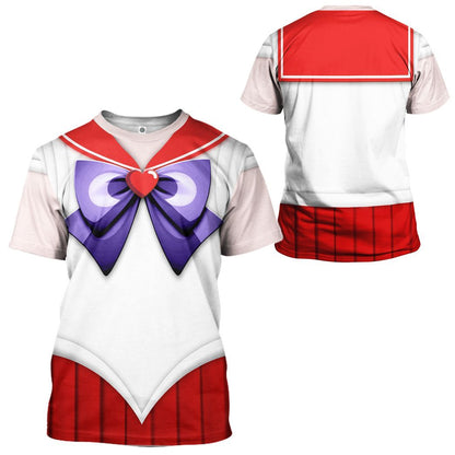 Cosplay Sailor Mars Custom Tshirt Hoodie Long sleeve - Apparel