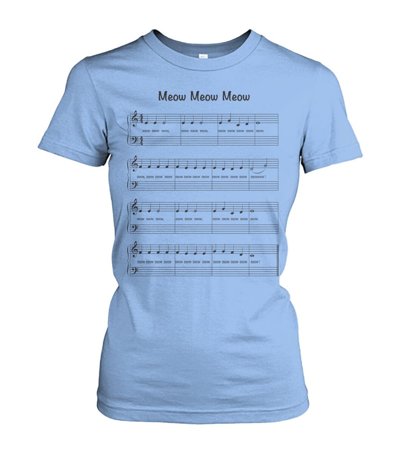 Meow Meow Meow Sheet music - funny design unisex  t-shirt , Hoodies