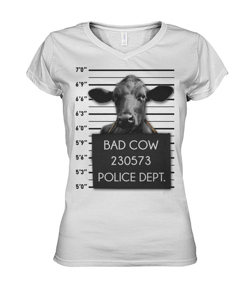Bad cow - Men's and Women's t-shirt , Vneck, Hoodies - myfunfarm - clothing acceessories shoes for cow lovers, pig, horse, cat, sheep, dog, chicken, goat farmer